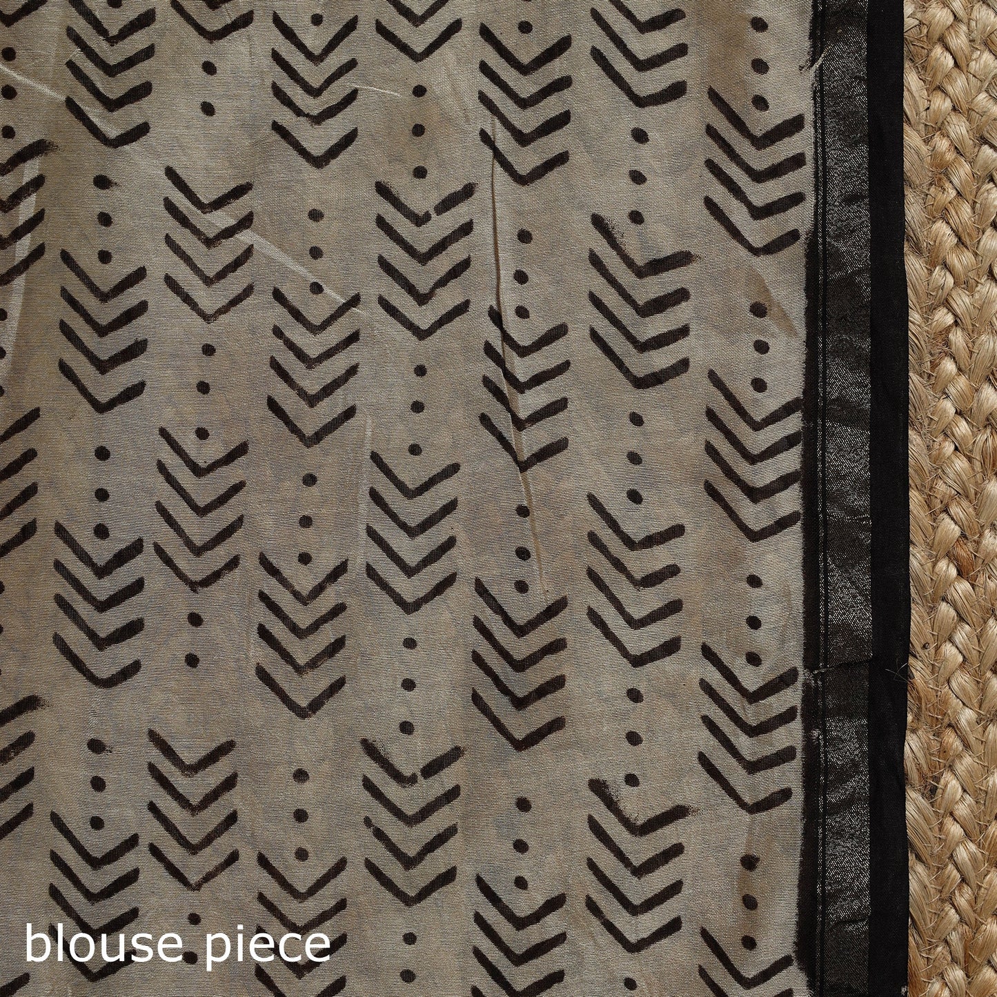 Chanderi silk hand bagru saree with zari border 09