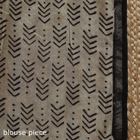 Chanderi silk hand bagru saree with zari border 09