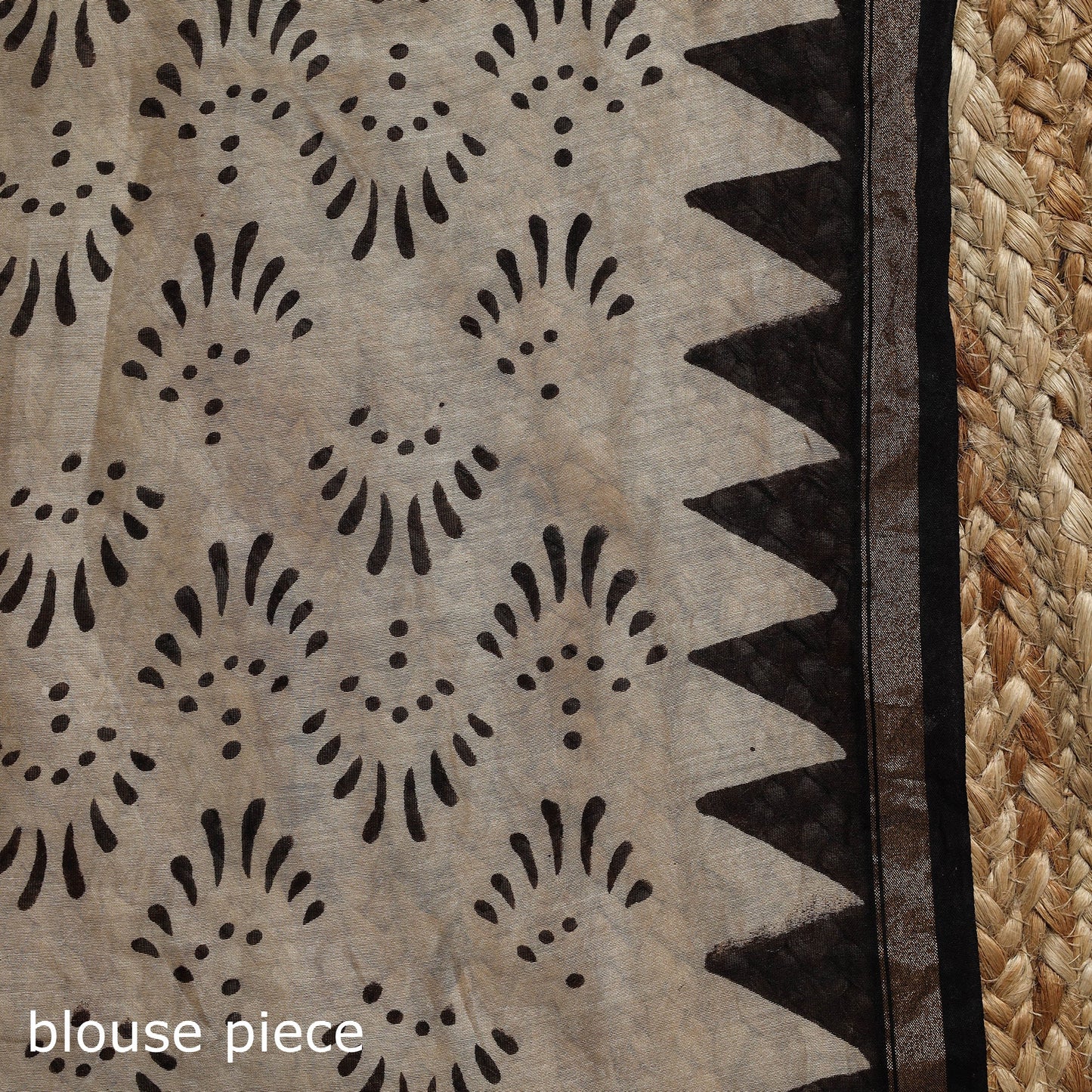 Chanderi silk hand bagru saree with zari border 10