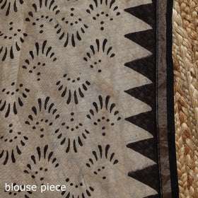 Chanderi silk hand bagru saree with zari border 10