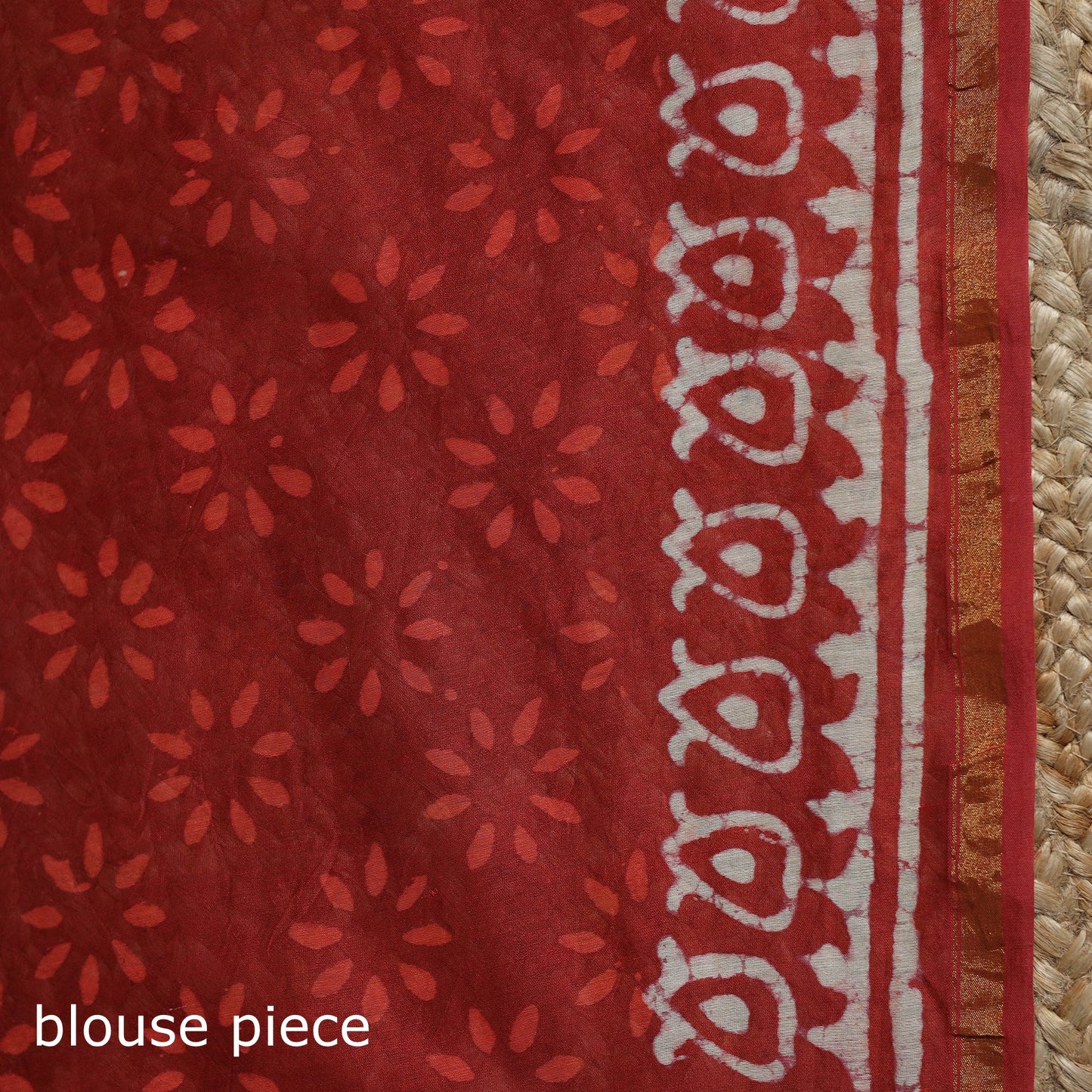Chanderi silk hand block batik print saree 77 - handcrafted
