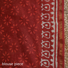 Chanderi silk hand block batik print saree 77 - handcrafted