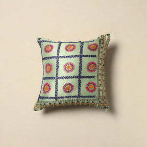 Chanderi silk hand embroidery cushion cover 18 - handcrafted