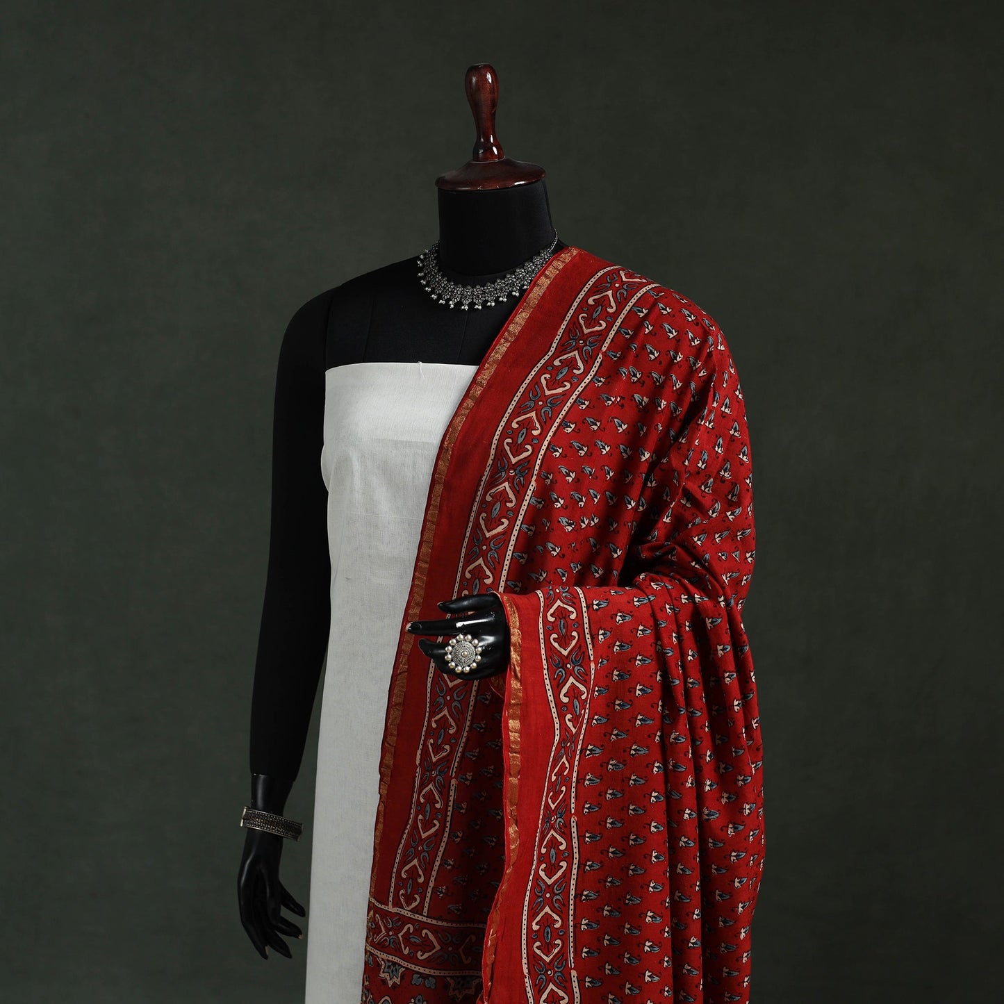 Chanderi silk kutch hand block print natural dyed handloom