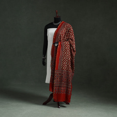 Chanderi silk kutch hand block print natural dyed handloom