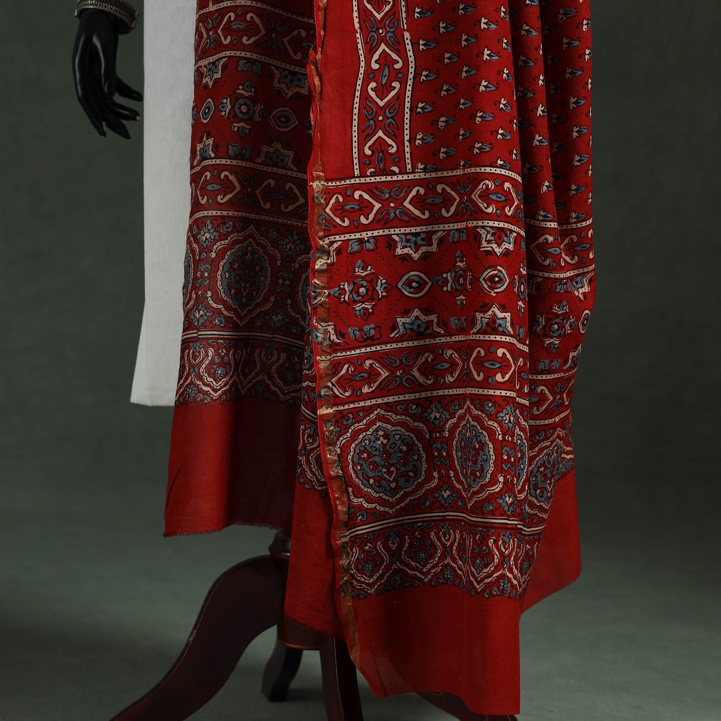 Chanderi silk kutch hand block print natural dyed handloom