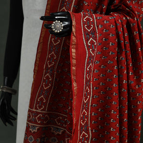 Chanderi silk kutch hand block print natural dyed handloom