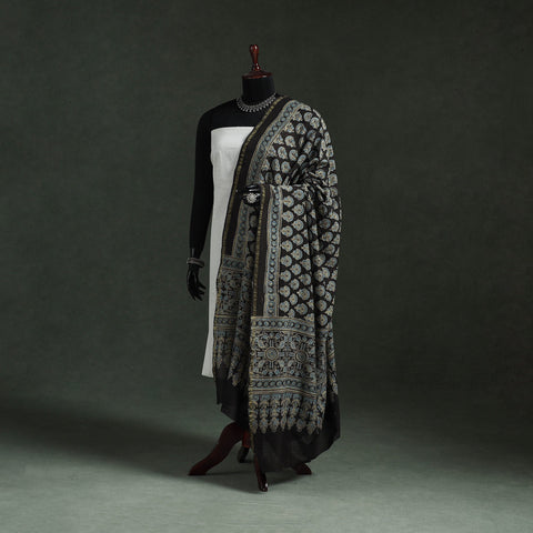 Chanderi silk kutch hand block print natural dyed handloom