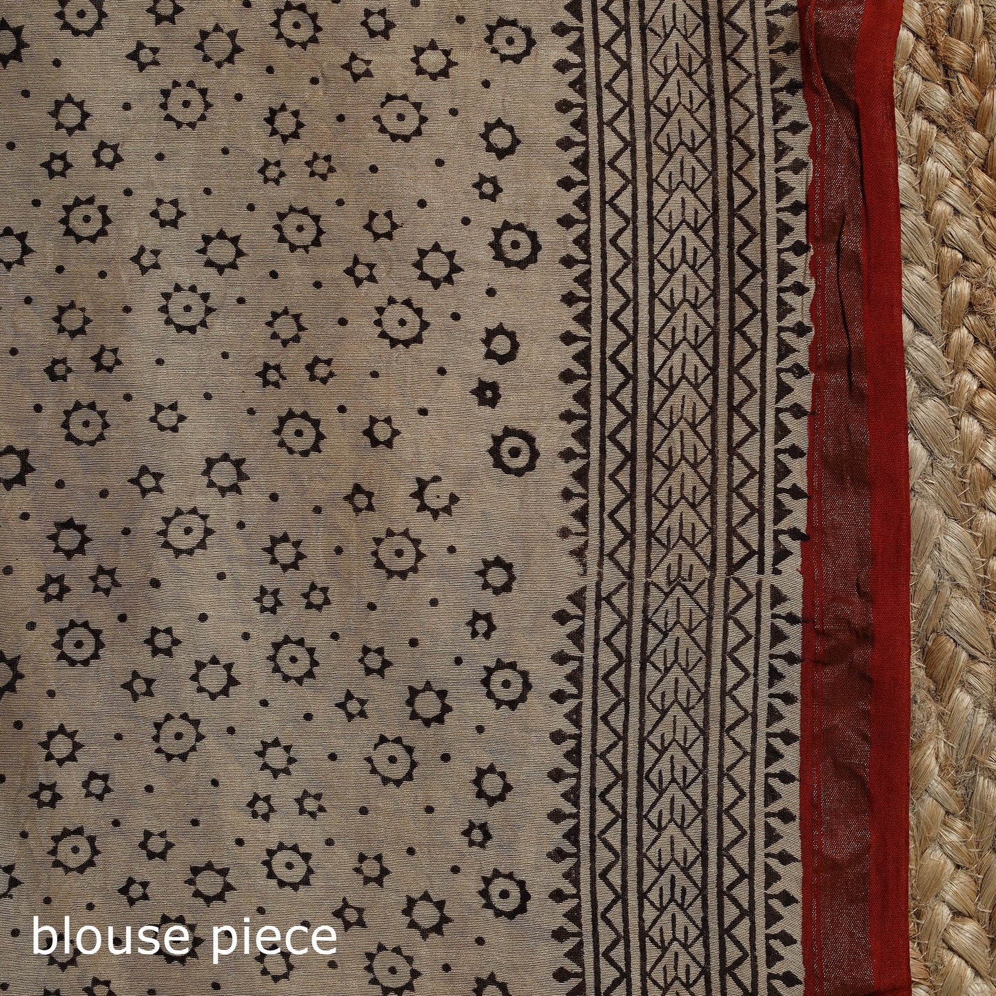 Chanderi silk natural dyed hand block dabu bagru print