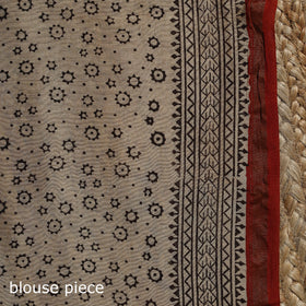 Chanderi silk natural dyed hand block dabu bagru print