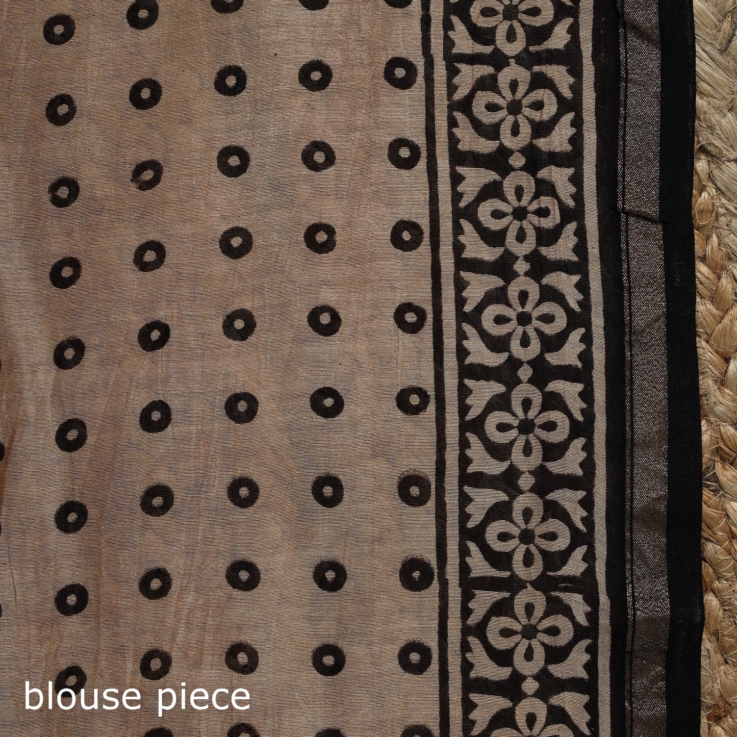 Chanderi silk natural dyed hand block dabu bagru print