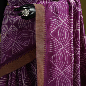 Chanderi silk nui shibori tie-dye saree with ghicha border