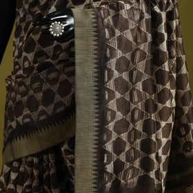 Chanderi silk nui shibori tie-dye saree with ghicha border