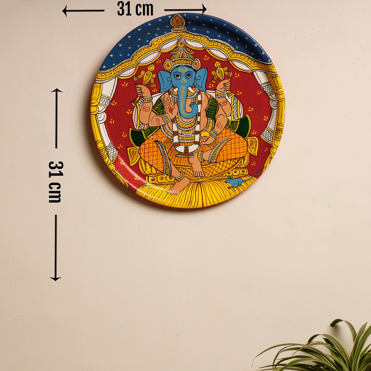 Buy Handpainted Cheriyal Painting Wooden Plate/Wall Frame by Dhanalakota Sai Kiran Online at iTokri.com