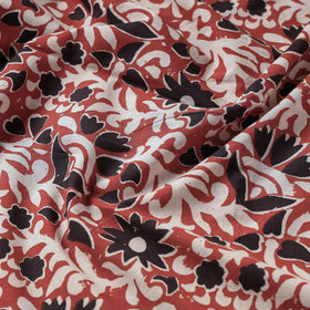 Cherry Red Traditional Bagru Print Fabric from Rajasthan