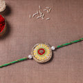  Chikankari Hand Embroidered Poly Silk Fabric Rakhi 