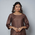 Buy iTokri Casuals - Tussar Silk Long Kurta for Women
