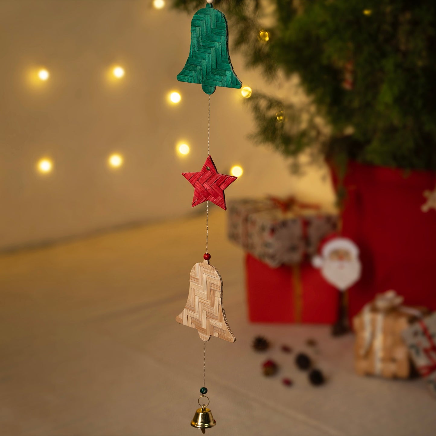 Christmas decor bamboo carol hanging (115 cm) - handcrafted