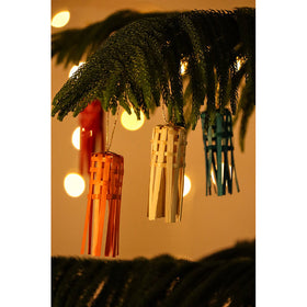Christmas decor bamboo frill hanging (set of 5)