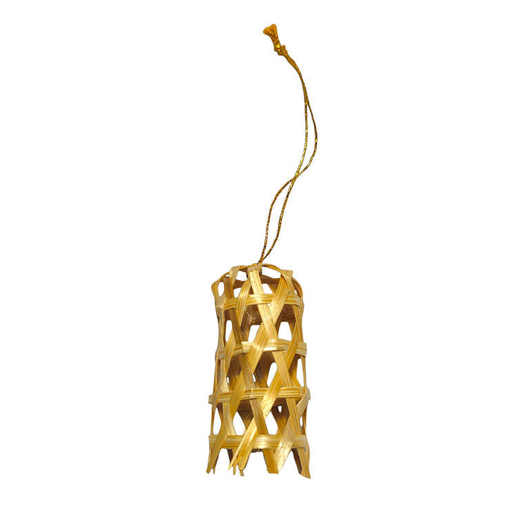 Christmas decor bamboo jingle bell hanging (set of 5)