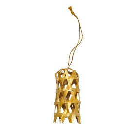 Christmas decor bamboo jingle bell hanging (set of 5)