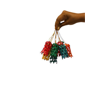 Christmas decor bamboo jingle bell hanging (set of 5)
