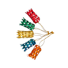 Christmas decor bamboo jingle bell hanging (set of 5)