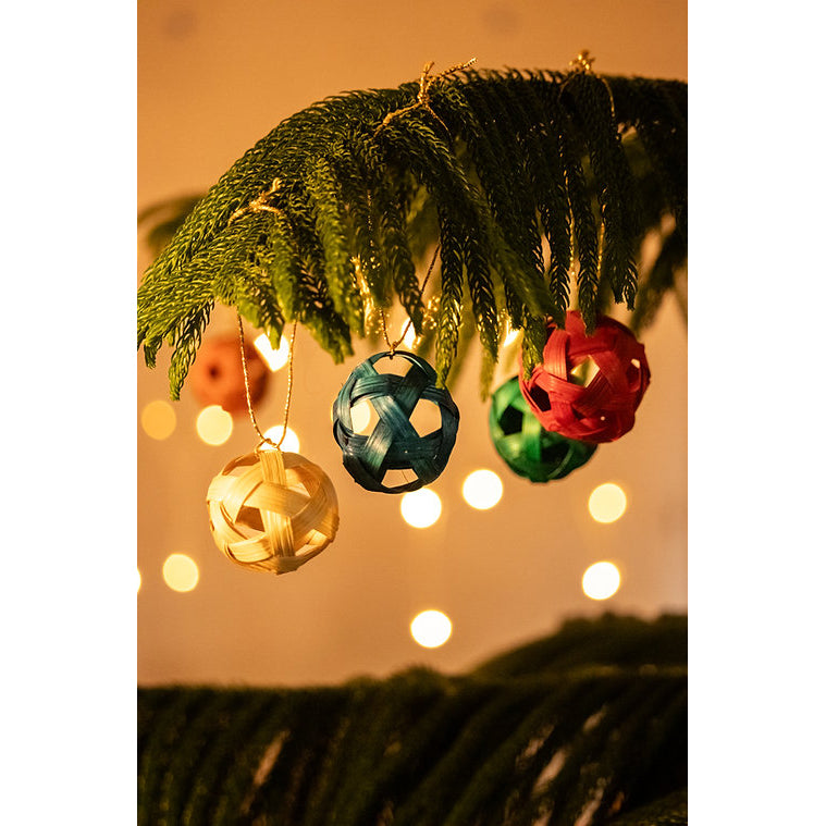 Christmas decor bamboo star moon hanging (set of 5)