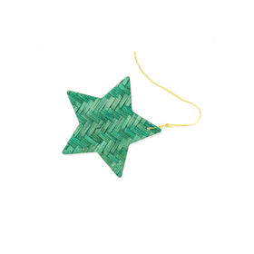 Christmas decor bamboo stars on earth hanging (set of 5)
