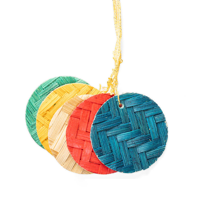 Christmas decor bamboo sun & the moon hanging (set of 5)