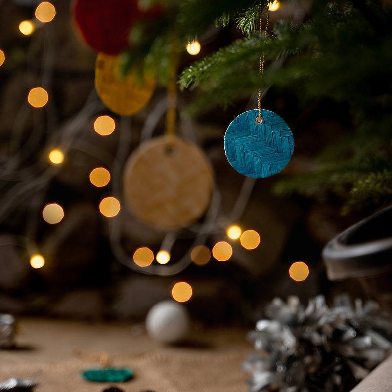 Christmas decor bamboo sun & the moon hanging (set of 5)