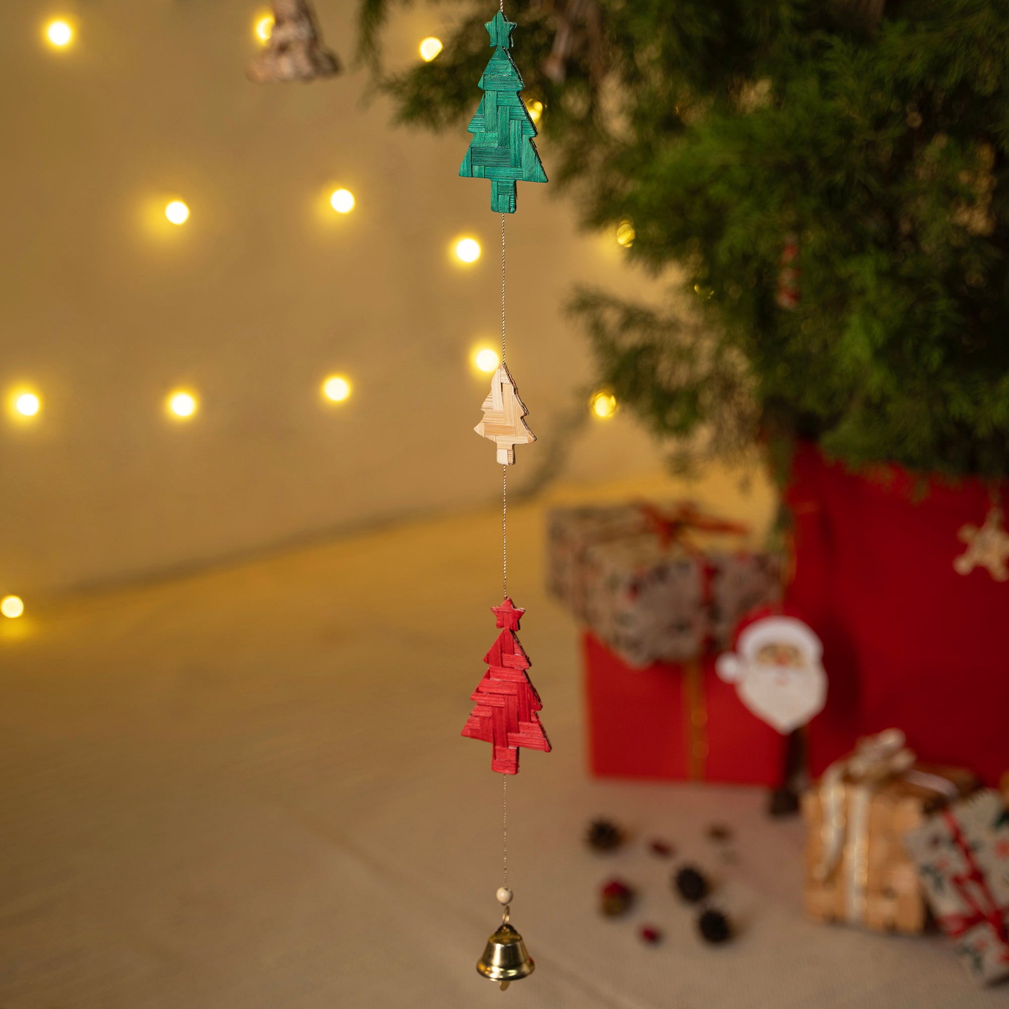 Christmas decor bamboo tree hanging (115 cm) - handcrafted