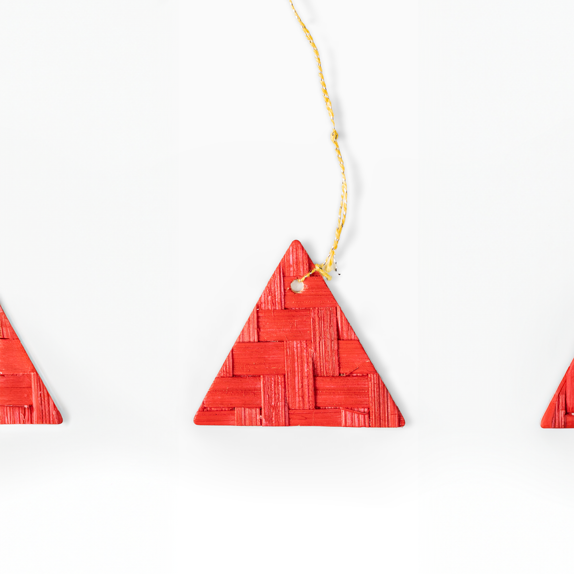 Christmas decor bamboo triangle hanging (set of 5)
