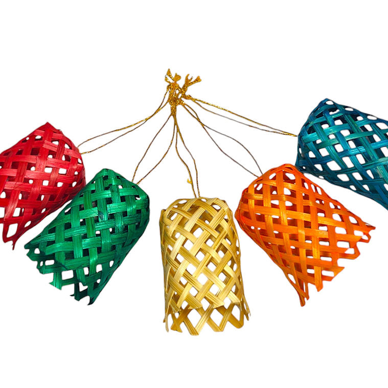 Christmas decor bamboo vine hanging (set of 5) - handcrafted