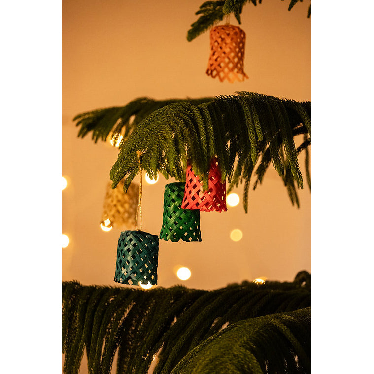 Christmas decor bamboo vine hanging (set of 5) - handcrafted