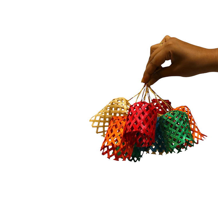 Christmas decor bamboo vine hanging (set of 5) - handcrafted