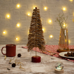 Christmas decor banana bark & bamboo frill tree