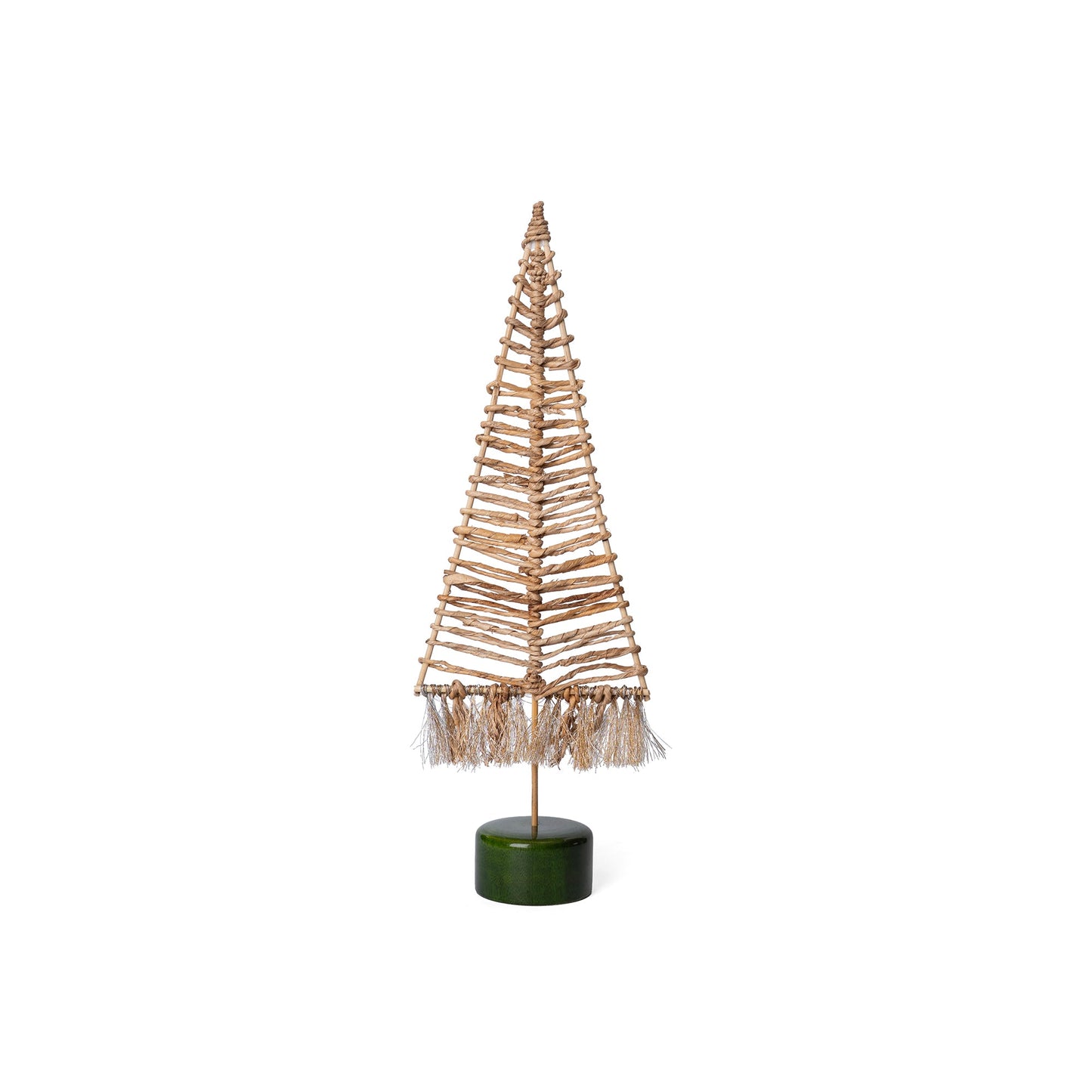 Christmas decor banana bark & bamboo grid tree - handcrafted