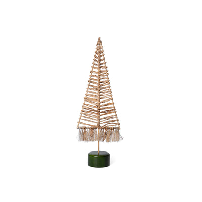 Christmas decor banana bark & bamboo grid tree - handcrafted