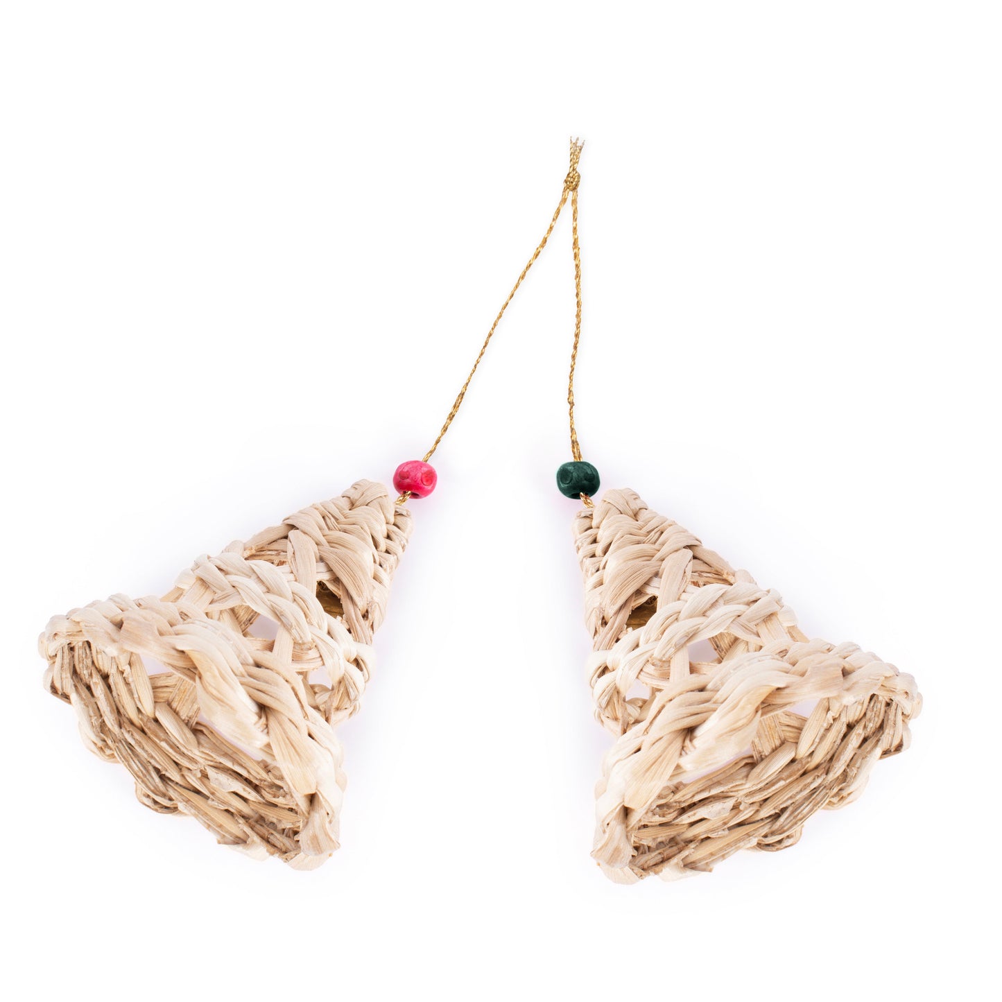 Christmas decor banana bark bell hanging (set of 2)