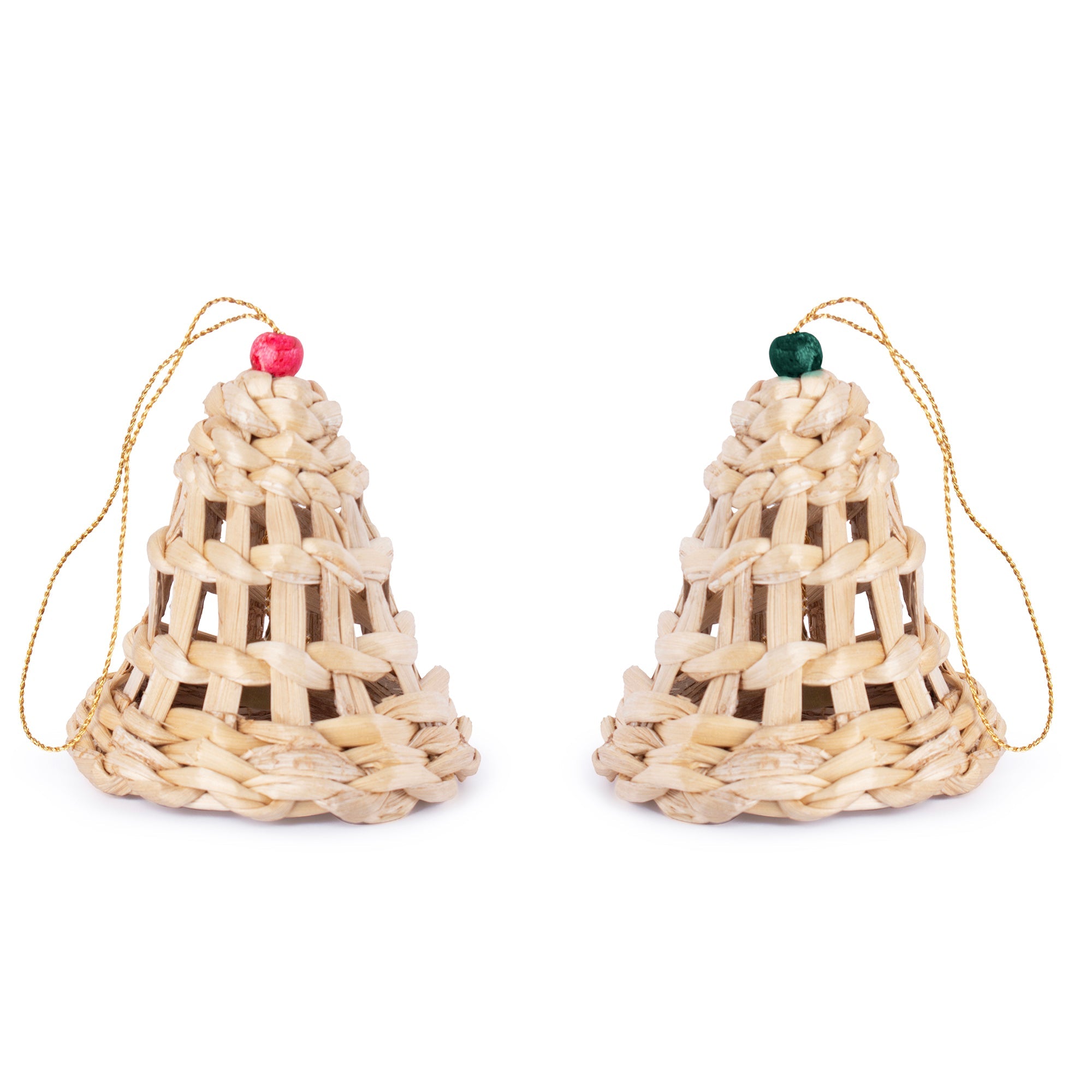 Christmas decor banana bark bell hanging (set of 2)