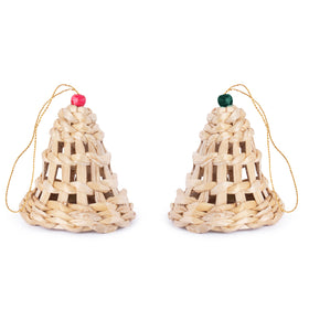 Christmas decor banana bark bell hanging (set of 2)