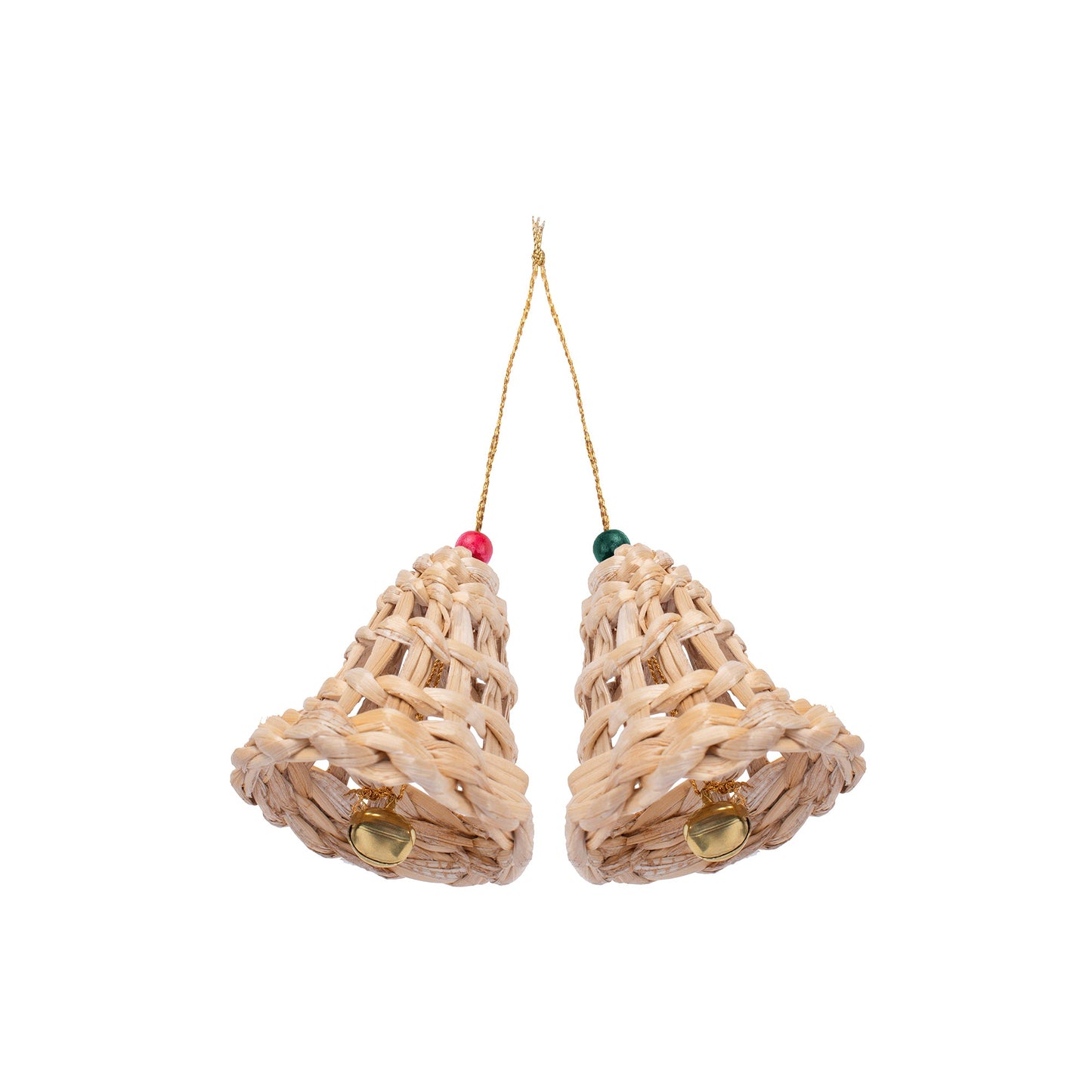 Christmas decor banana bark bell hanging (set of 2)