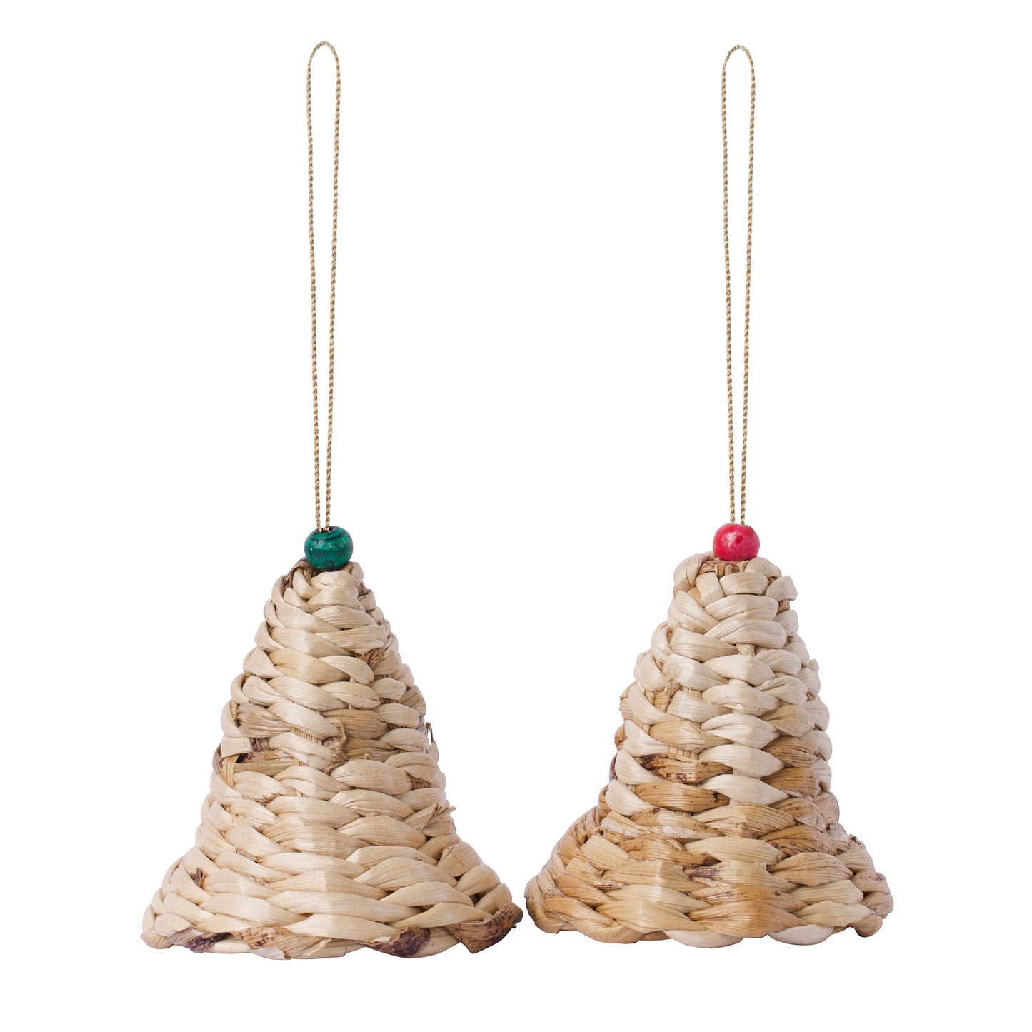 Christmas decor banana bark bell hanging (set of 2)