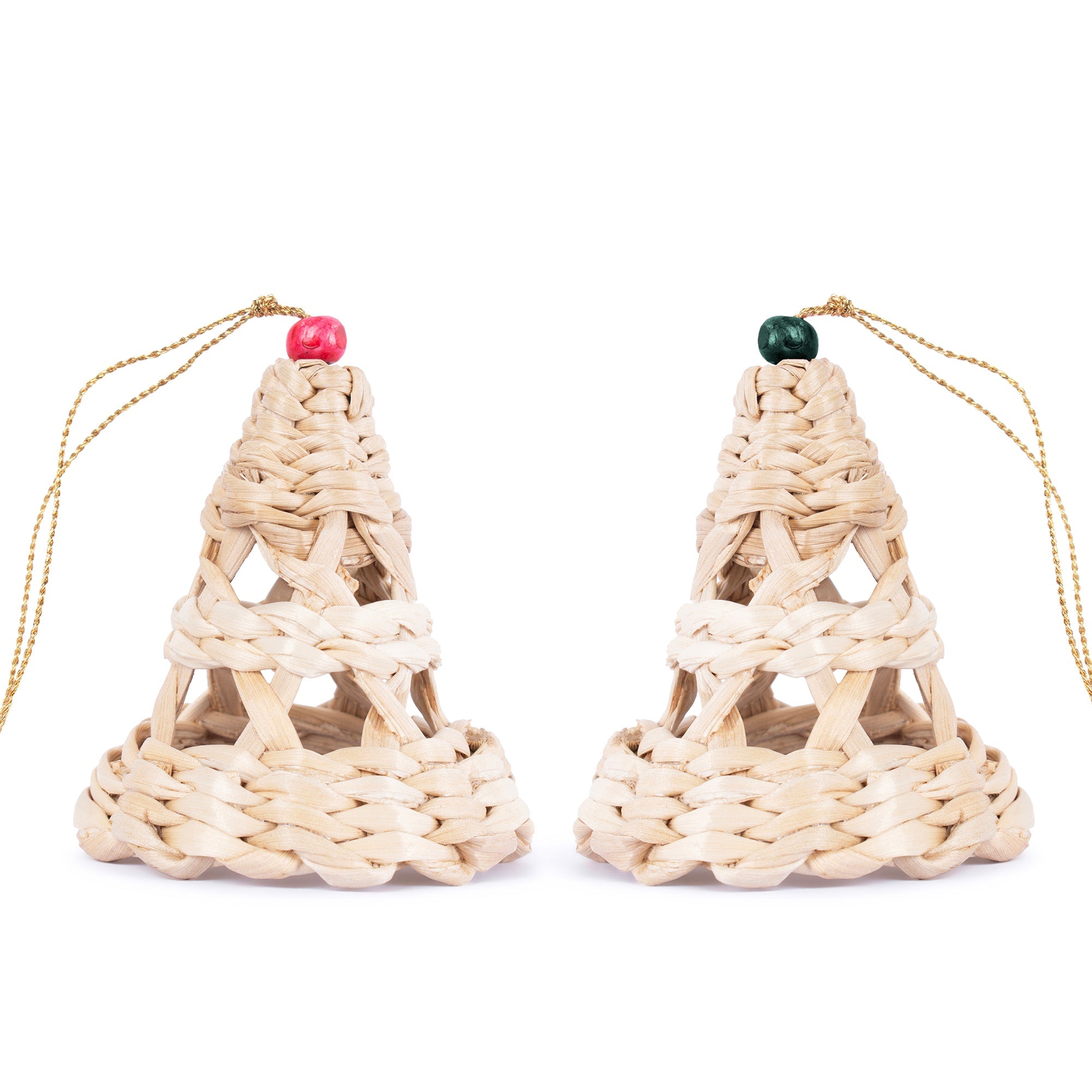 Christmas decor banana bark bell hanging (set of 2)