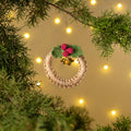 Christmas decor banana bark berry bell wreath hanging