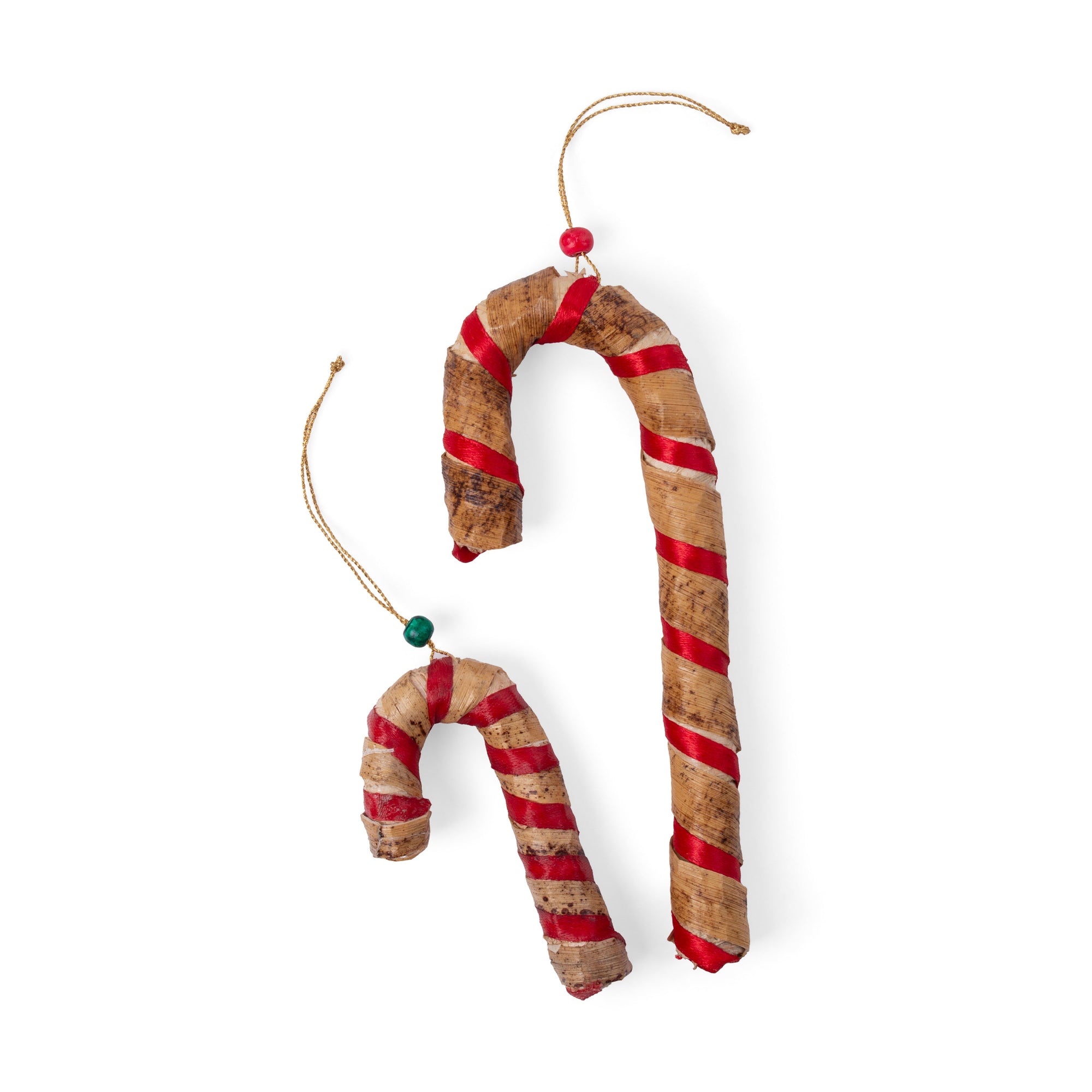 Christmas decor banana bark candy cane hanging (set of 2)