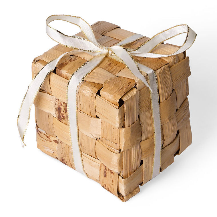 Christmas decor banana bark gift boxes (set of 4)