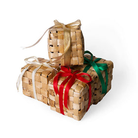 Christmas decor banana bark gift boxes (set of 4)