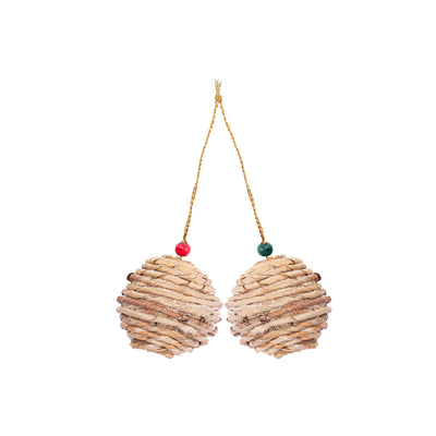 Christmas decor banana rope ball hanging (set of 2)